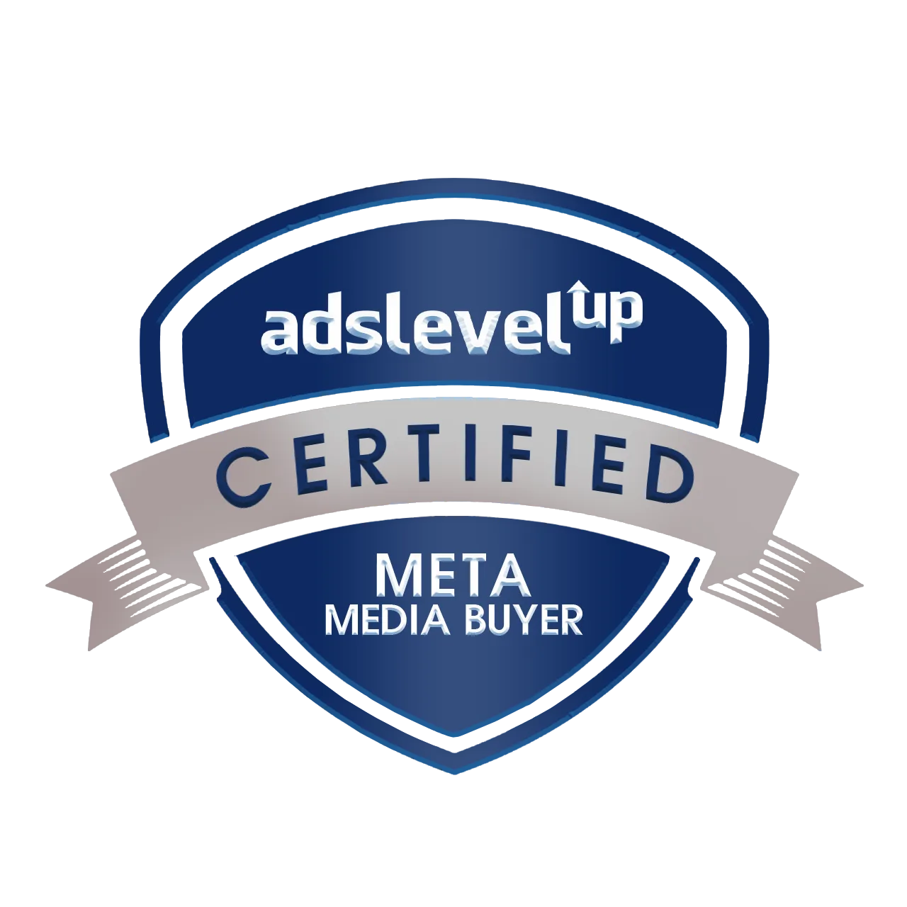 Adslevelup certified Meta media buyer badge